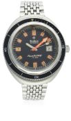 A GENTLEMAN'S STAINLESS STEEL ZODIAC SUPER SEAWOLF AUTOMATIC DIVERS BRACELET WATCH CIRCA 1960s, REF.