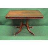 Georgian rosewood tilt top breakfast table having rectangular top with cross banded borders,