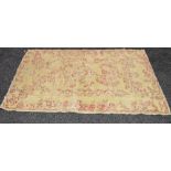 Cream ground rug with red pattern - 69" x 45.