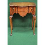Walnut serpentine fronted single drawer side table,
