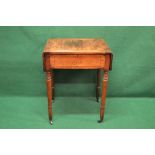 Mahogany work table having lift top opening to reveal sectional interior flanked by two short drop