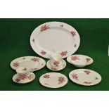 Royal Albert Brierley Rose pattern tea and dinner service to comprise: two meat plate -16.