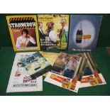 Eight hardboard and tin signs, mostly from the 1970's, advertising Bulmers, Strongbow,