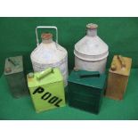 Group of two gallon petrol cans to comprise: War Dept 1940, Canadian Air Force (1941),