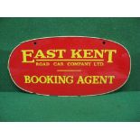 Double sided ovoid perspex hanging sign East Kent Road Car Company Limited Booking Agent,