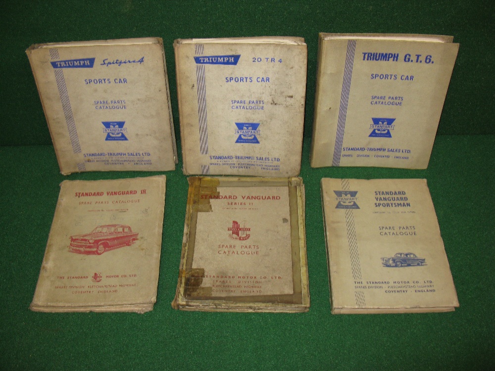 Six Stanpart spare parts catalogues for Vanguard II, III and Sportsman together with TR4,