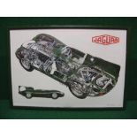 Tony Matthews, Limited Edition signed print of a sectionalised 1955 Jaguar D Type - 21" x 15",