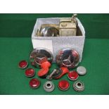 Quantity of screw fitting light lenses believed to be for MOD Land Rover Defenders,
