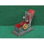 Tinplate model of a chain and bucket water hoist with pulley for external power supply,