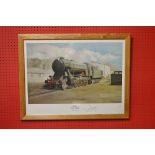 Maurice Gardner, colour limited edition print 249/250 of War Department 2-10-0 locomotive No. 3672.