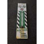 Enamel advertising thermometer for Duckham's, Best In The World, Adcoids, Save Power, Pounds,