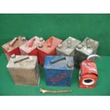 Group of seven 2 gallon fuel cans to comprise: Redline,