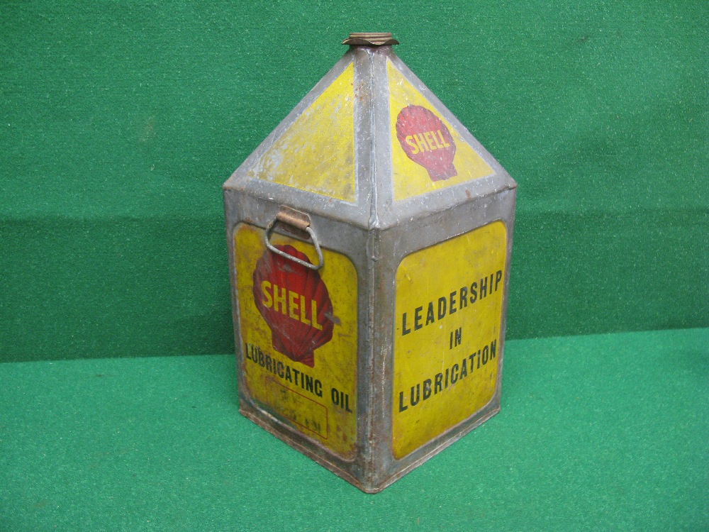 Pyramid can with cap for Shell Lubricating Oil,
