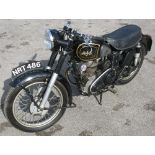 1953 AJS Motorcycle. Registration No. NRT 486. Chassis No. 90376. Engine No. 17343.