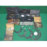 Quantity of Moore & Wright wooden cased and loose micrometers etc