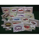 Quantity of unused 3D greetings cards featuring cars with alternative wishes attachments