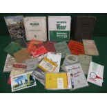 Box of vehicle handbooks for Ford (cars and trucks), Vauxhall, BMC, Karrier, Morris, Humber,