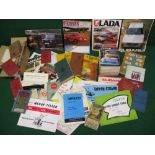 Quantity of vehicle handbooks, brochures, AA handbooks and 1970's Drive magazines,