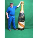 Mumm Champagne flat backed fibreglass display/promotional bottle - 6'8" tall