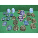 Approx twenty two tin or plastic badges marked County Borough Of Brighton 3rd Class Licensed