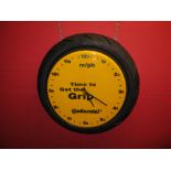 Hanging advertising battery operated electric clock for Continental Motorbike Tyres,