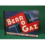 Double sided French sign for Berro Gaz Butane National, red,