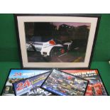 Photograph of the Aston Martin entry at the 1989 Le Mans - 34" x 28" framed and glazed together