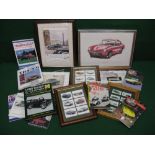 Quantity of framed prints and mirrors featuring Triumph,