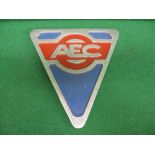 Large cast aluminium badge for AEC, red, blue and silver - 13" x 12.