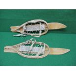 Pair of possibly WWII army snow shoes constructed from bent wood,