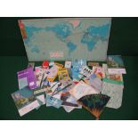 Quantity of commercial airways memorabilia to include: mounted map, ephemera, cutlery, freebies,