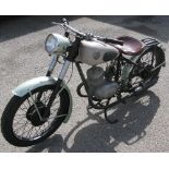 1953 Durkopp Krad MD 150 motorcycle. Registration No. HH-MH 375. Identification No. 514140.