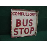 Cast aluminium Compulsory Bus Stop sign for bolting to a post,