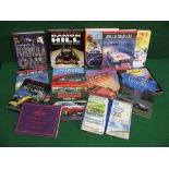 Quantity of books on motor racing, sports cars etc to include: two 2013 Mille Miglia catalogues,