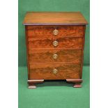 Victorian mahogany chest of drawers the top having reeded edge over four long graduated drawers