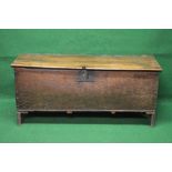 Oak six plank coffer,