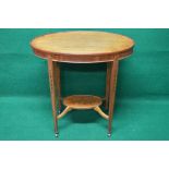 Oval satinwood inlaid occasional table,