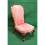 Victorian show wood framed nursing chair,