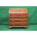 Reproduction walnut cross banded bureau,