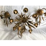 8 Branch Brass Chandelier