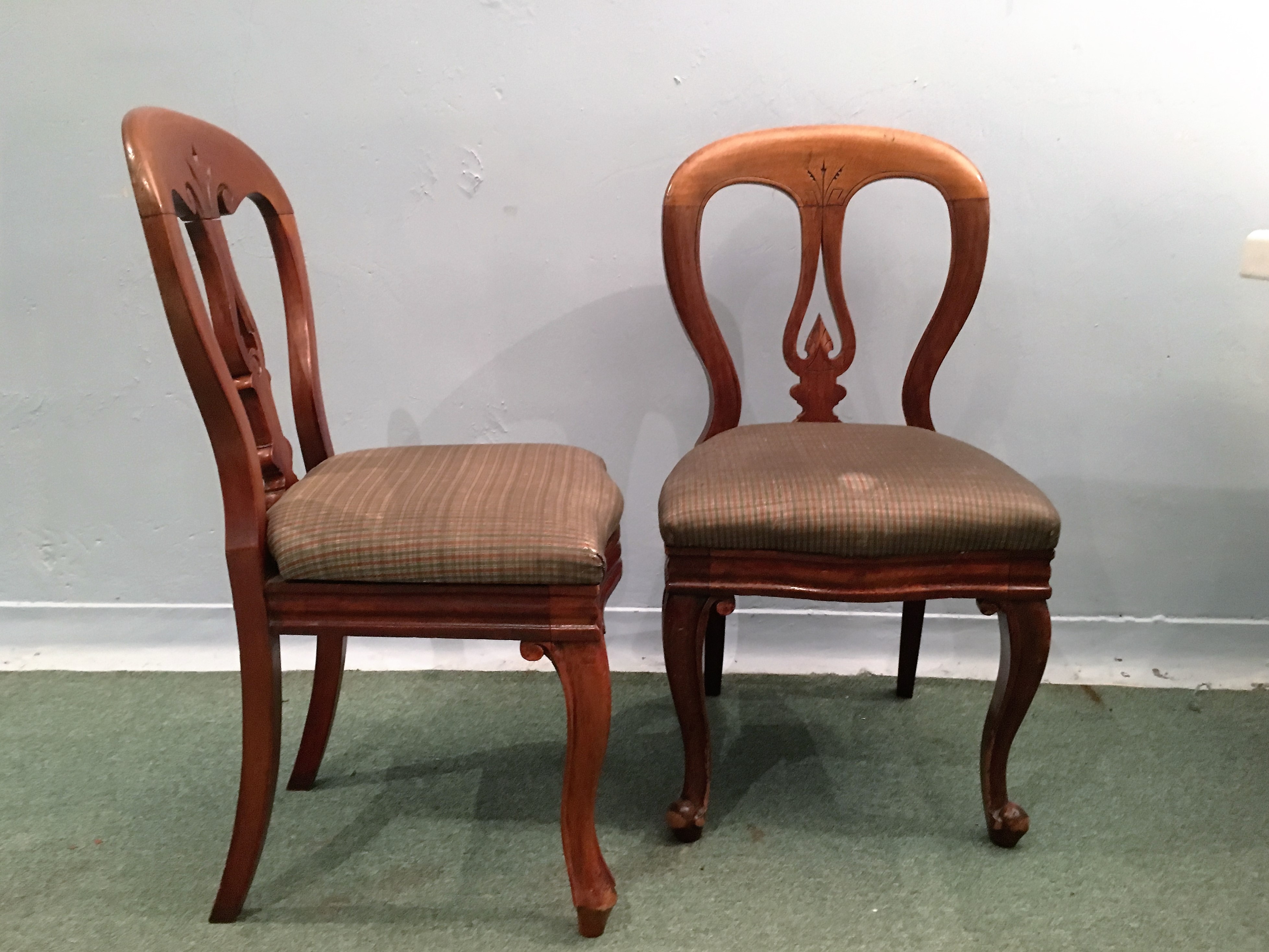 Pair of Victorian Shaped Back Chairs