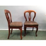 Pair of Victorian Shaped Back Chairs