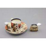 19th century Crown Derby Imari Patterned Coffee Can & Saucer plus a Small Royal Crown Derby Imari