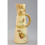 Royal Worcester Blush Ivory Jug of tapering cylindrical form, shape 1047