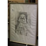 Limited Edition Lithograph 130/150 in Black and White of a Young Arab Princess, after Louis
