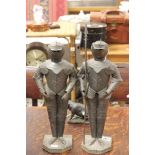 Pair of Early 20th century Tin Figures of Knights in Armour