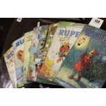 Eight Rupert Bear Annuals - 1958, 1959 and the rest 1960's including Magic Painting Pictures