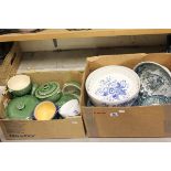 Group of Lovatts Stoneware Tureens and a Box of Royal Tudorware Coaching Tavern Dinnerware