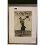 James Mcbey Framed Engraving ' Ovation to the Matador '
