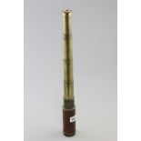 Wooden and Brass Seven Drawer Telescope engraved ' Adam's New Patent Portable Telescope 60 Fleet